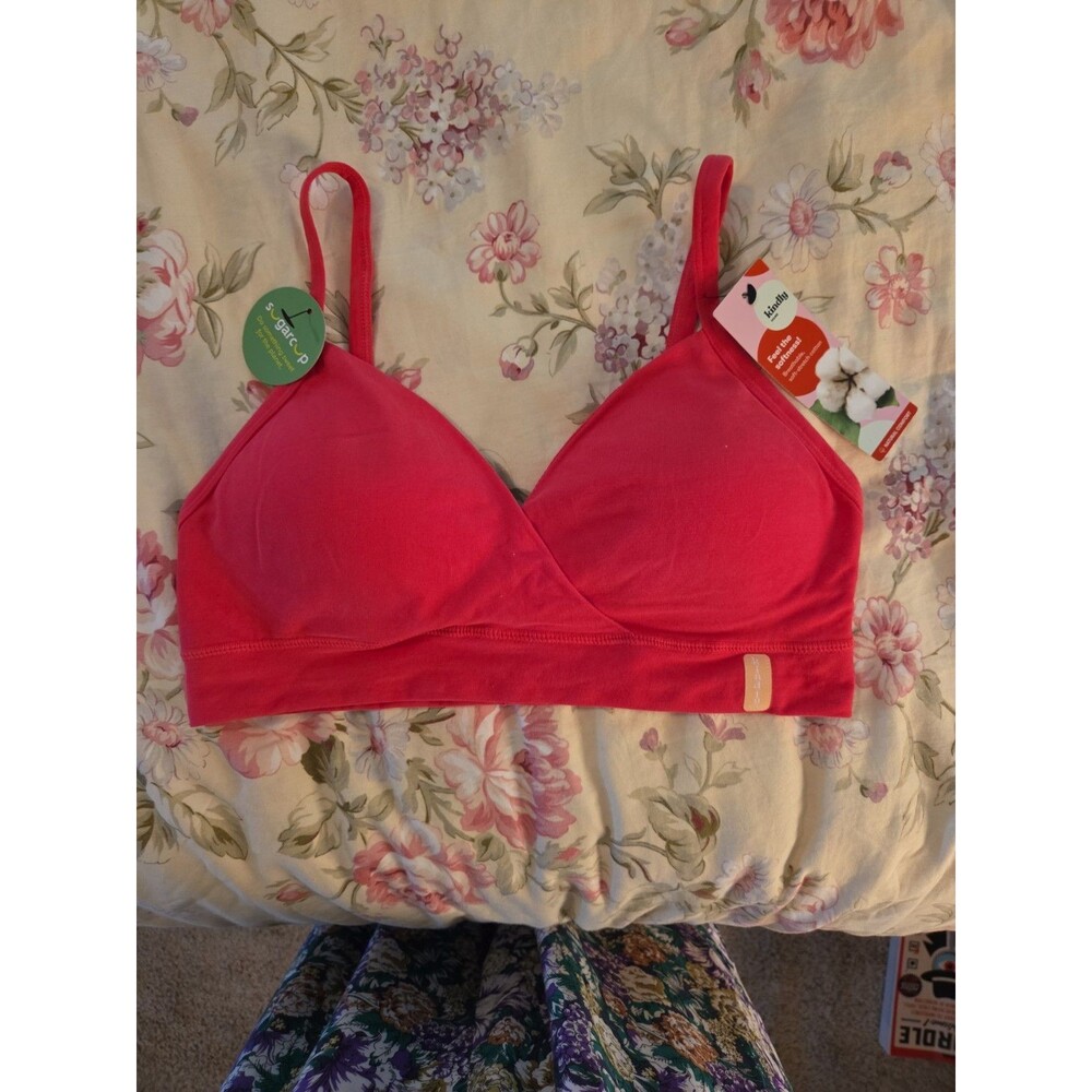 Kindly Yours Cotton Bralette Womens Size Medium Wireless Lightly Lined Bra NWT